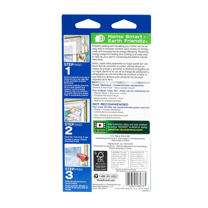 Duck Brand Roll-On Indoor 3-Window Premium Insulating Film Kit, 62-Inch x 120-Inch, 281067 - Image 2